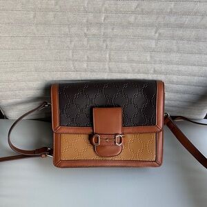 Elegant Brown and Tan Women's Bag